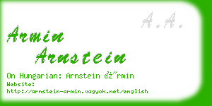 armin arnstein business card